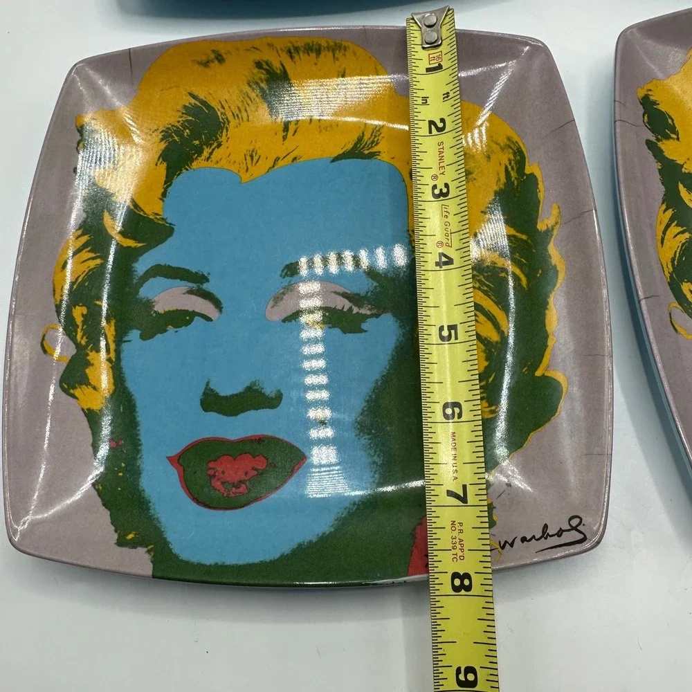 Andy Warhol Marilyn Monroe Melamine Square Plates Set of 4 Precidio Pop Art